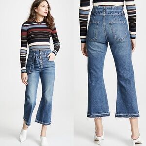 Veronica Beard Marlene Corset Straight Leg Jeans